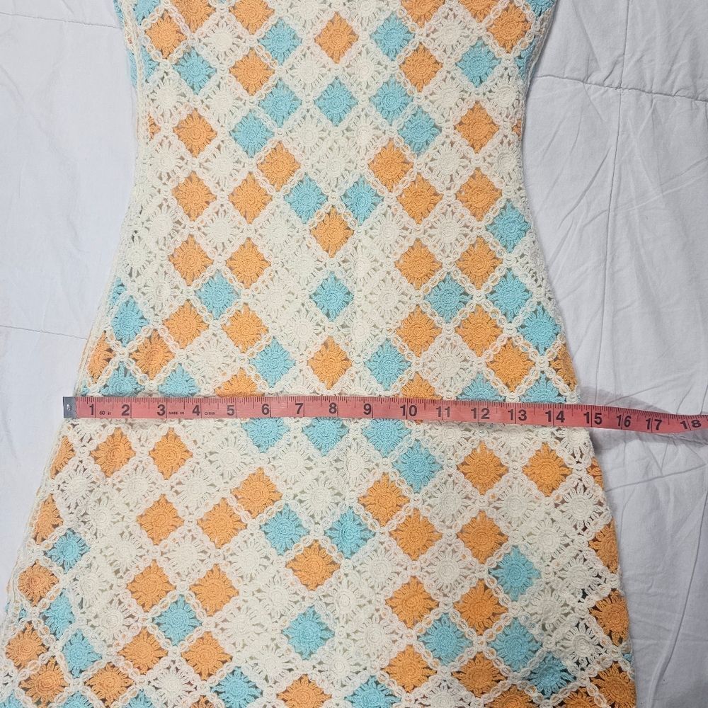 Entro Colorful Crochet Knit Sleeveless Mini Dress Women's Size‎ Small - Picture 11 of 13